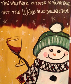206 Snowman with Wine